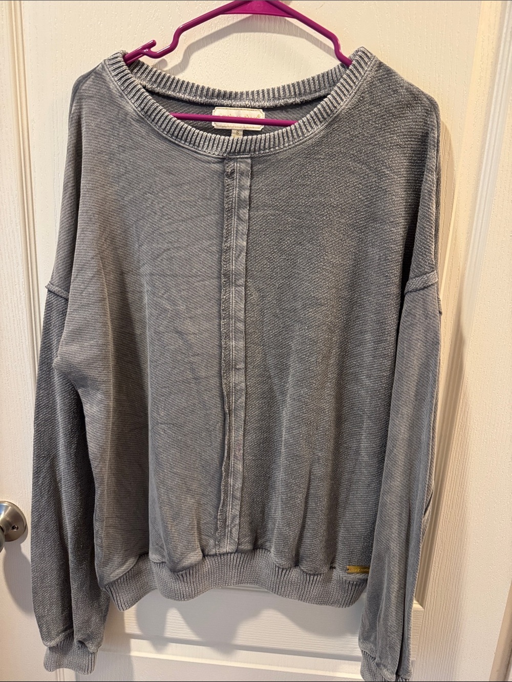Simply Southern Faded Gray Crewneck with Center Seam